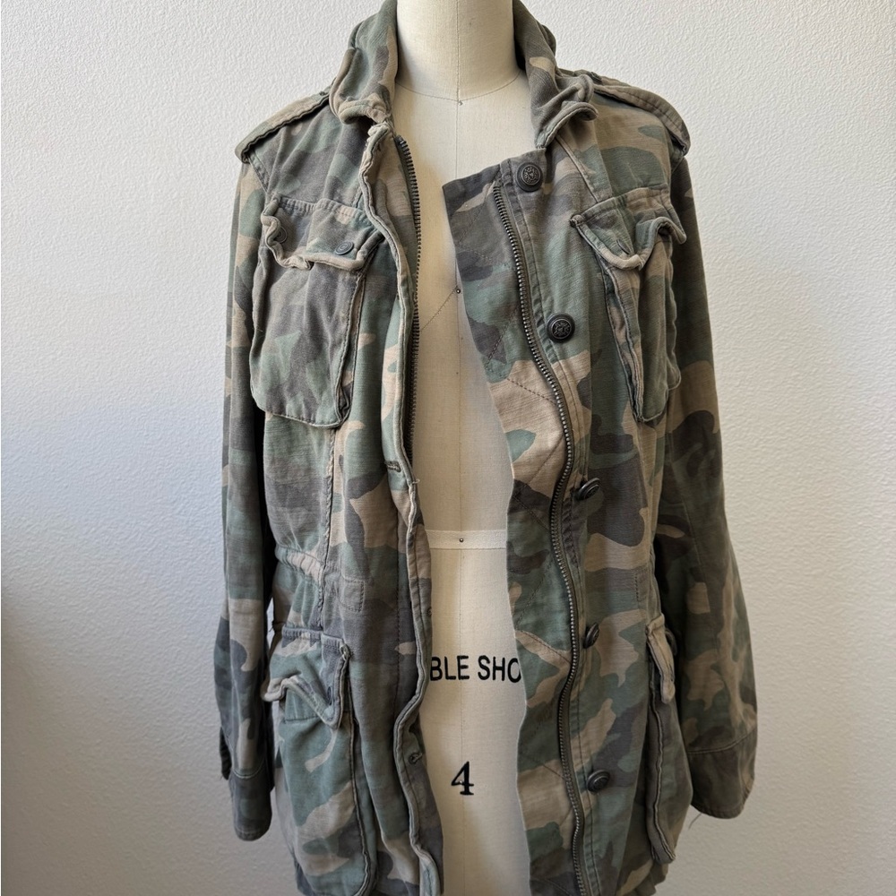Free People Not Your Brothers Camouflage Utility Jacket